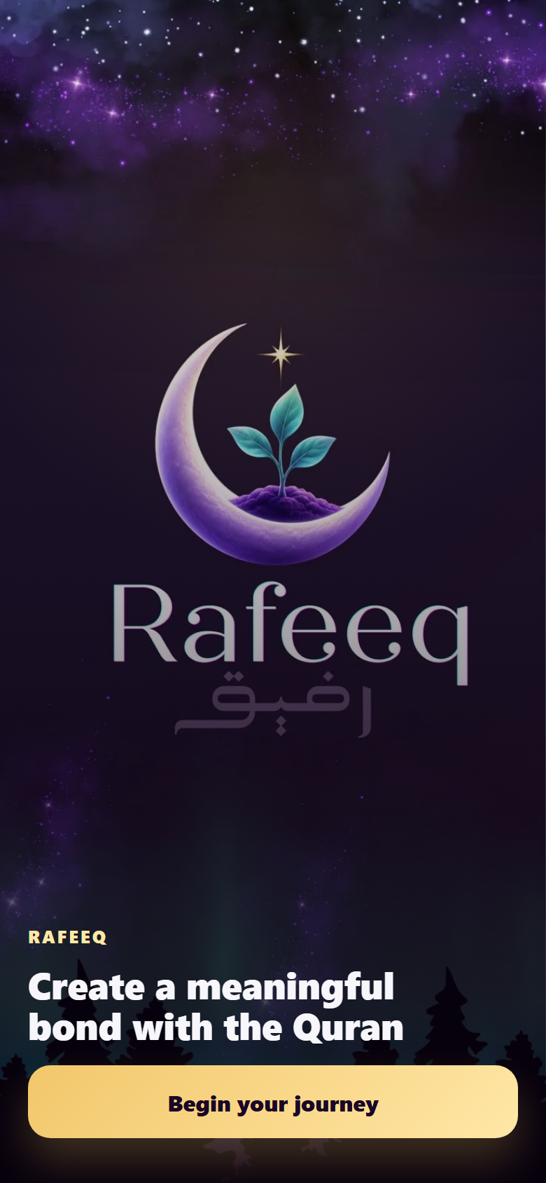 MyRafeeq running as an installed app on a phone